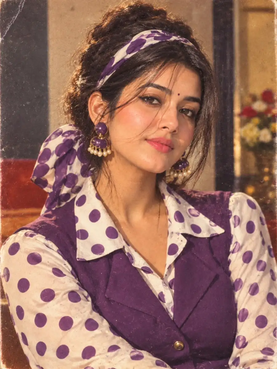 1990S Indian Cinematic  Girls Photo Editing Prompts