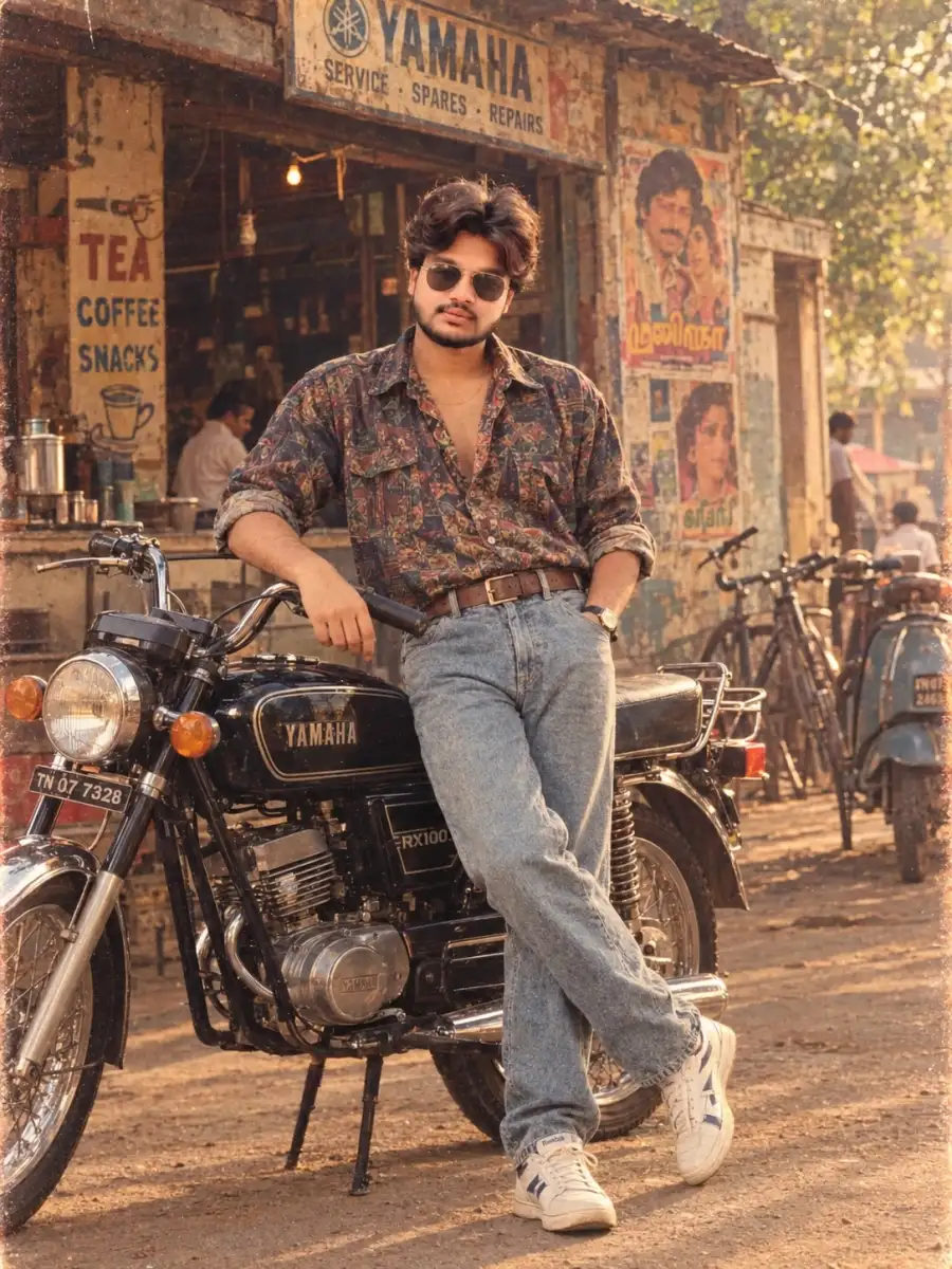 80s Classic Black Yamaha Rx100  Boys Editing Prompts