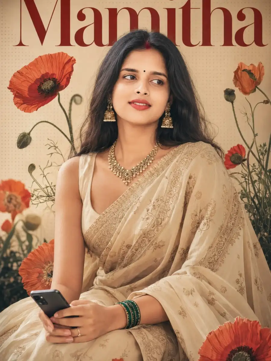 Aesthetic Poster Girls In Saree Ai Photo Editing Prompt - AI photo editing prompt image