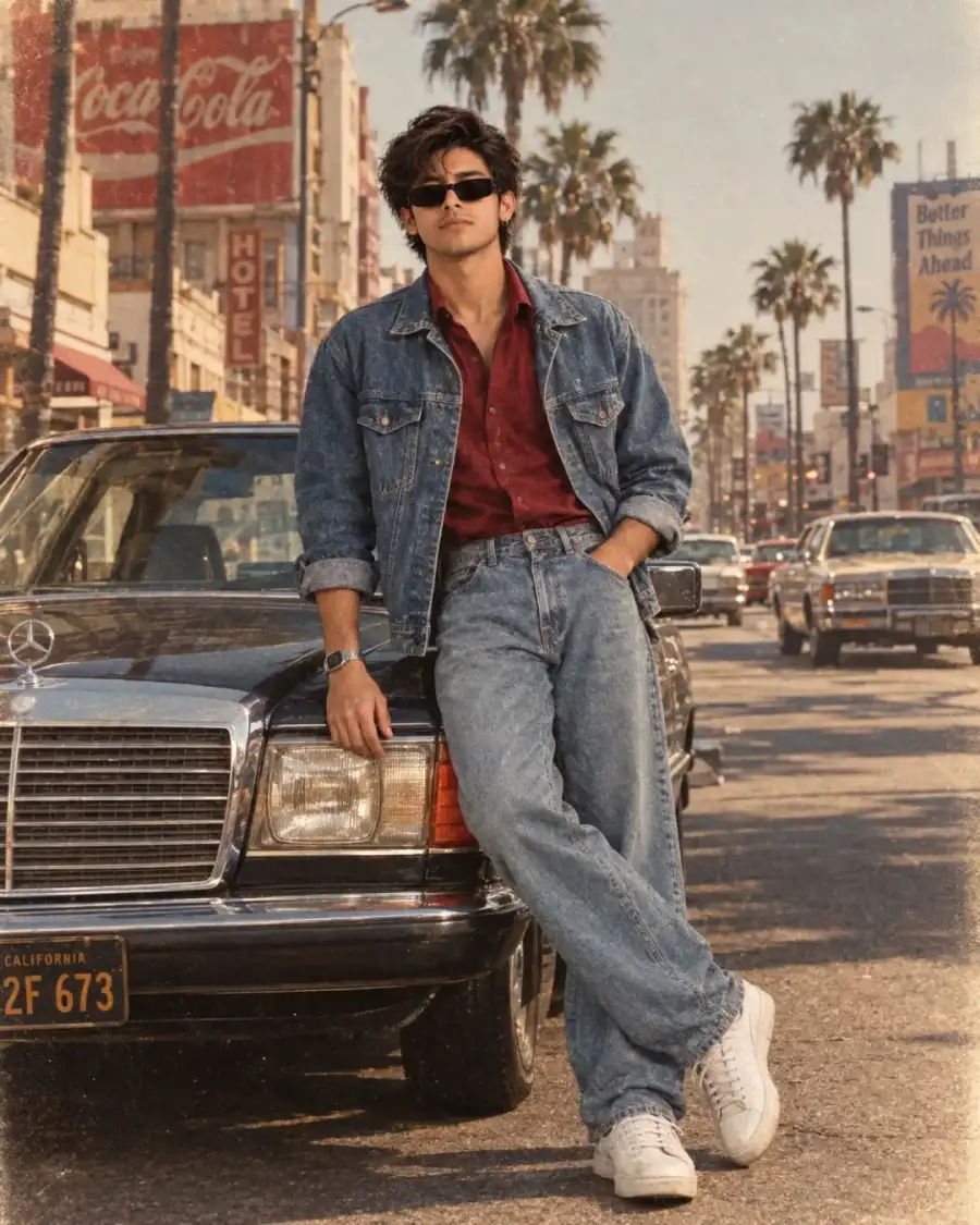 Boys Vintage 1980s Style Full body Editing Prompts