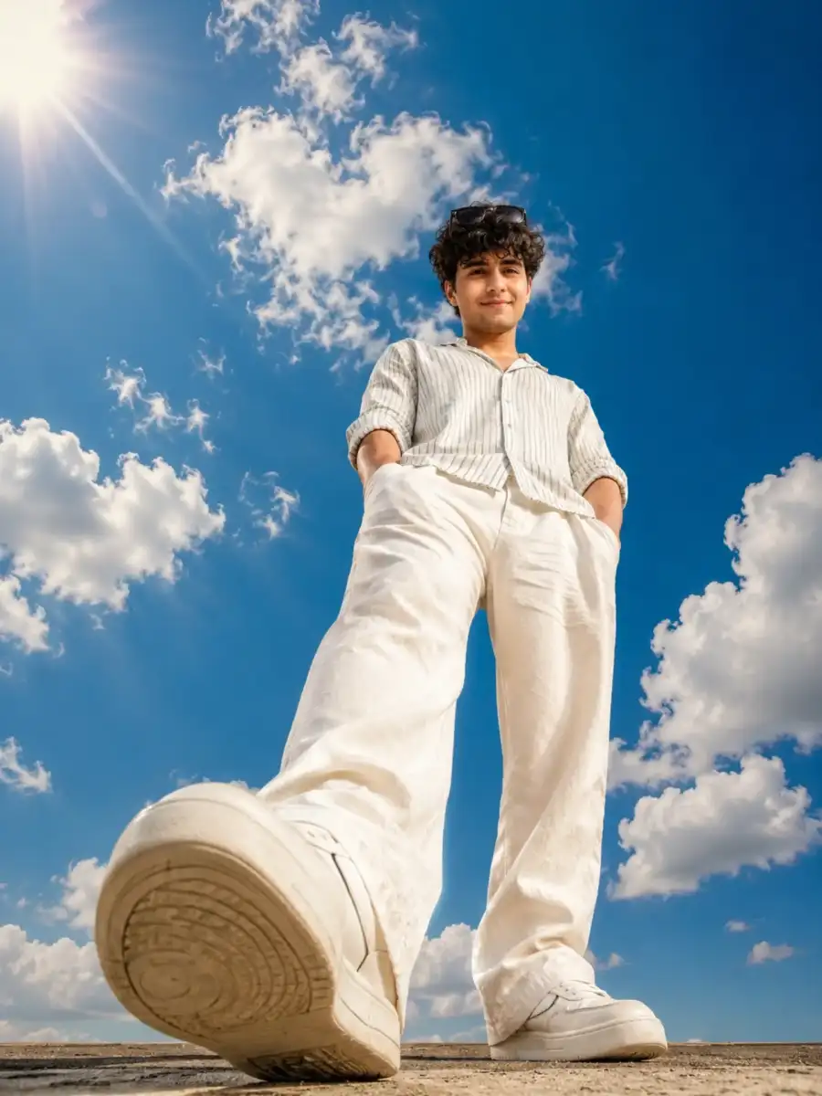 Chatgpt Boys Low Angle BluE Sky Prompts - AI photo editing prompt image