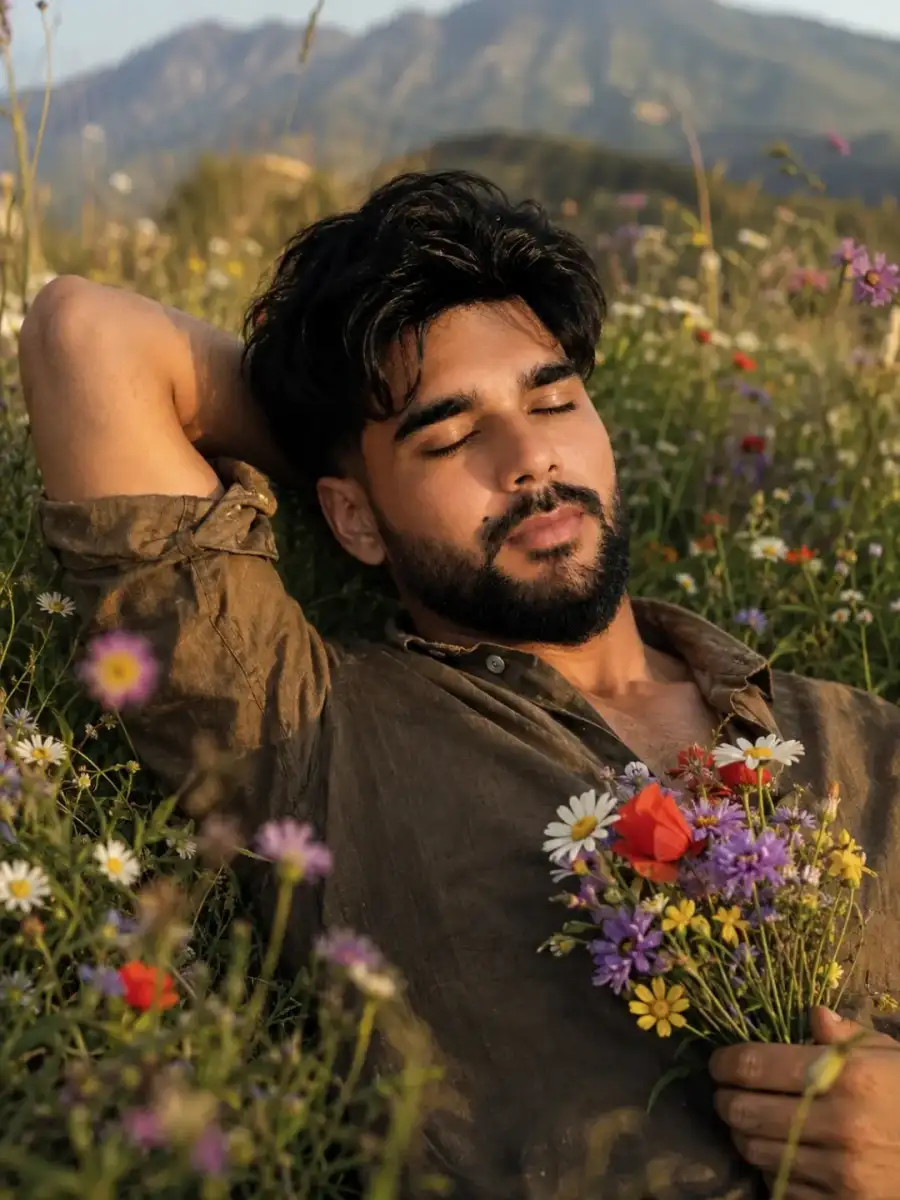 Chatgpt Boys Lying On Grass Ai Photo Editing Prompts - AI photo editing prompt image