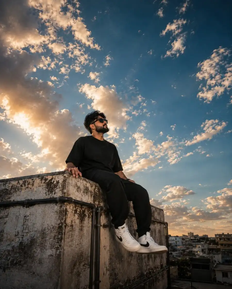 Chatgpt Boys Sitting Blue Sky Editing Prompts - AI photo editing prompt image