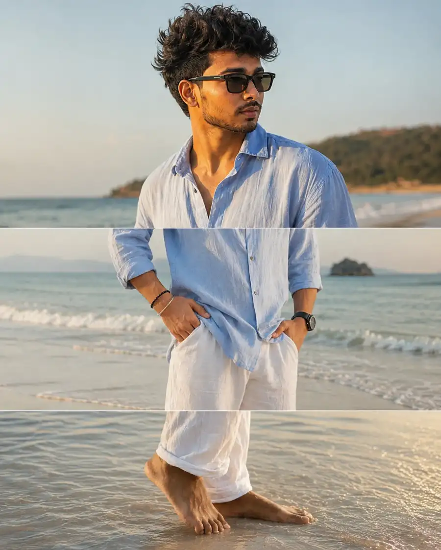 Chatgpt Boys Vertical Collage  Beach Ai Photo Editing Prompts - AI photo editing prompt image