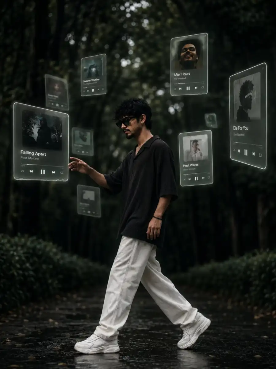 Chatgpt Boys Walking Through A Shadowy Pathway  Prompts - AI photo editing prompt image