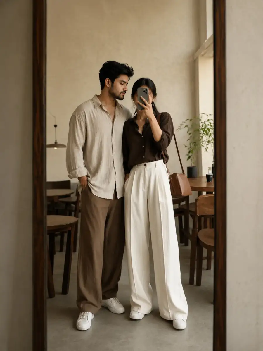 Chatgpt Couple Ai Mirror Selfie Prompts Chatgpt Couple Ai Mirror Selfie Prompts - AI photo editing prompt image