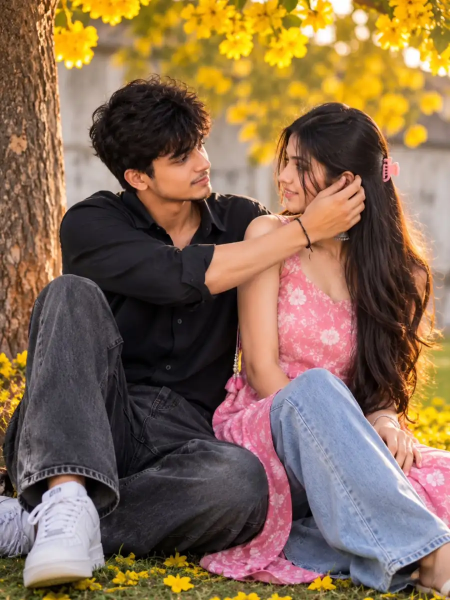 Chatgpt Couple Sitting On Lush Green Grass Prompts Chatgpt Couple Sitting On Lush Green Grass Prompts - AI photo editing prompt image