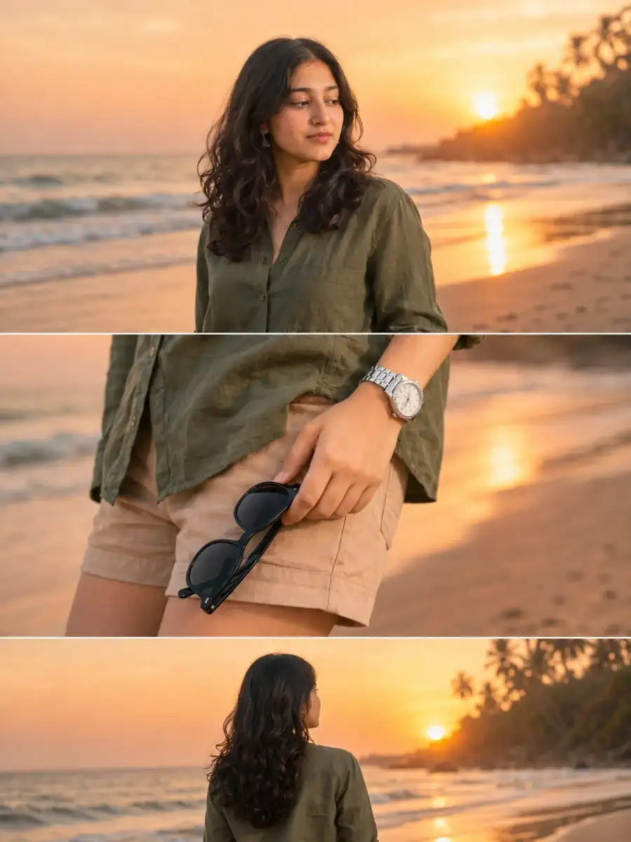 Chatgpt Girl Beach Photoshoot Collage Prompts Chatgpt Girl Beach Photoshoot Collage Prompts - AI photo editing prompt image