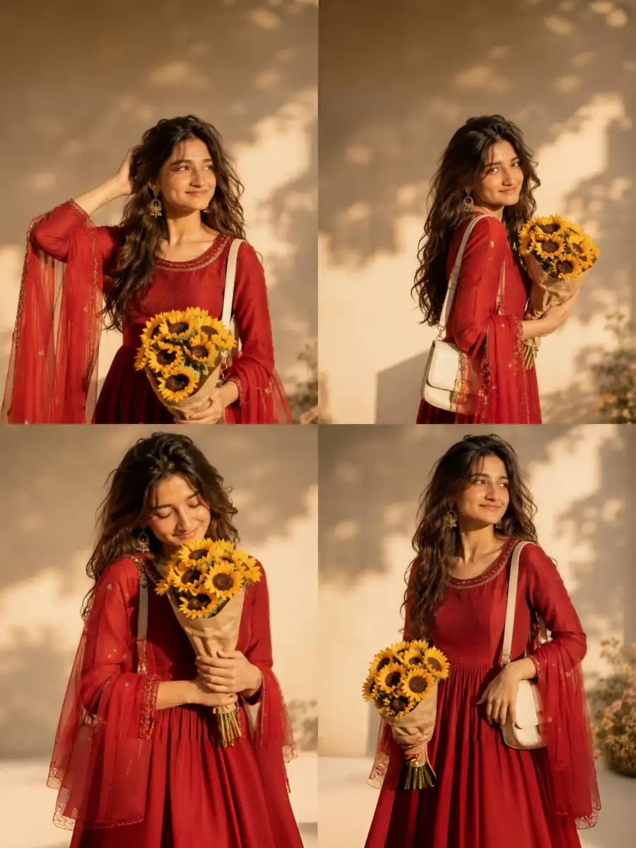 Chatgpt Girl Collage Holding Sunflower Bouquet Prompts Chatgpt Girl Collage Holding Sunflower Bouquet Prompts - AI photo editing prompt image