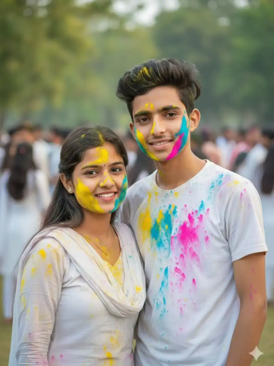 Couple Holi Prompts For Gemini Photo Editing - AI photo editing prompt image