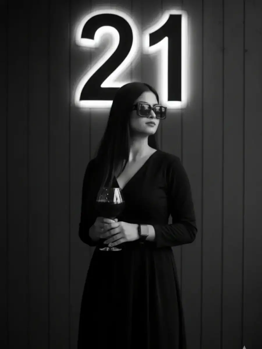 Gemini Birthday Woman In A Black Sleeveless Dress   Prompts - AI photo editing prompt image