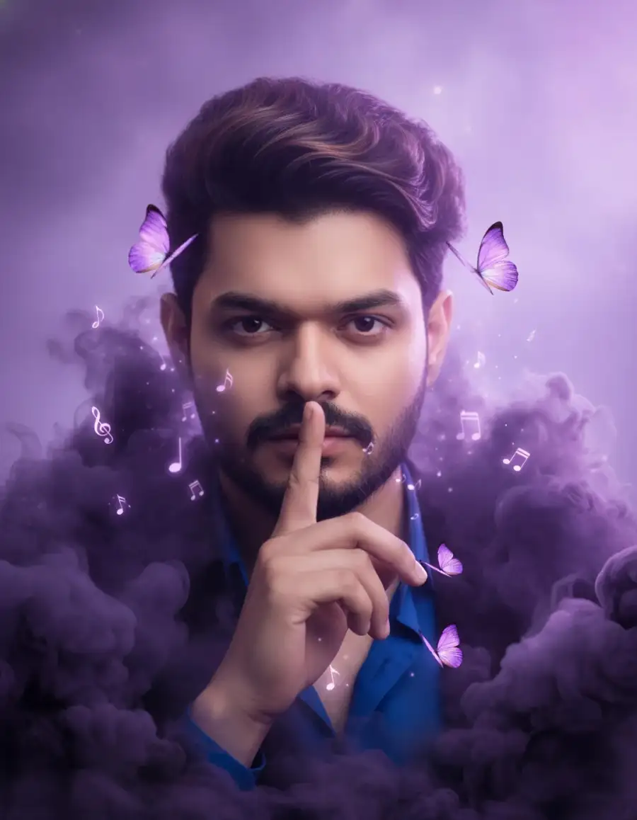 Gemini Boys Purple Luminous Butterflies Prompts