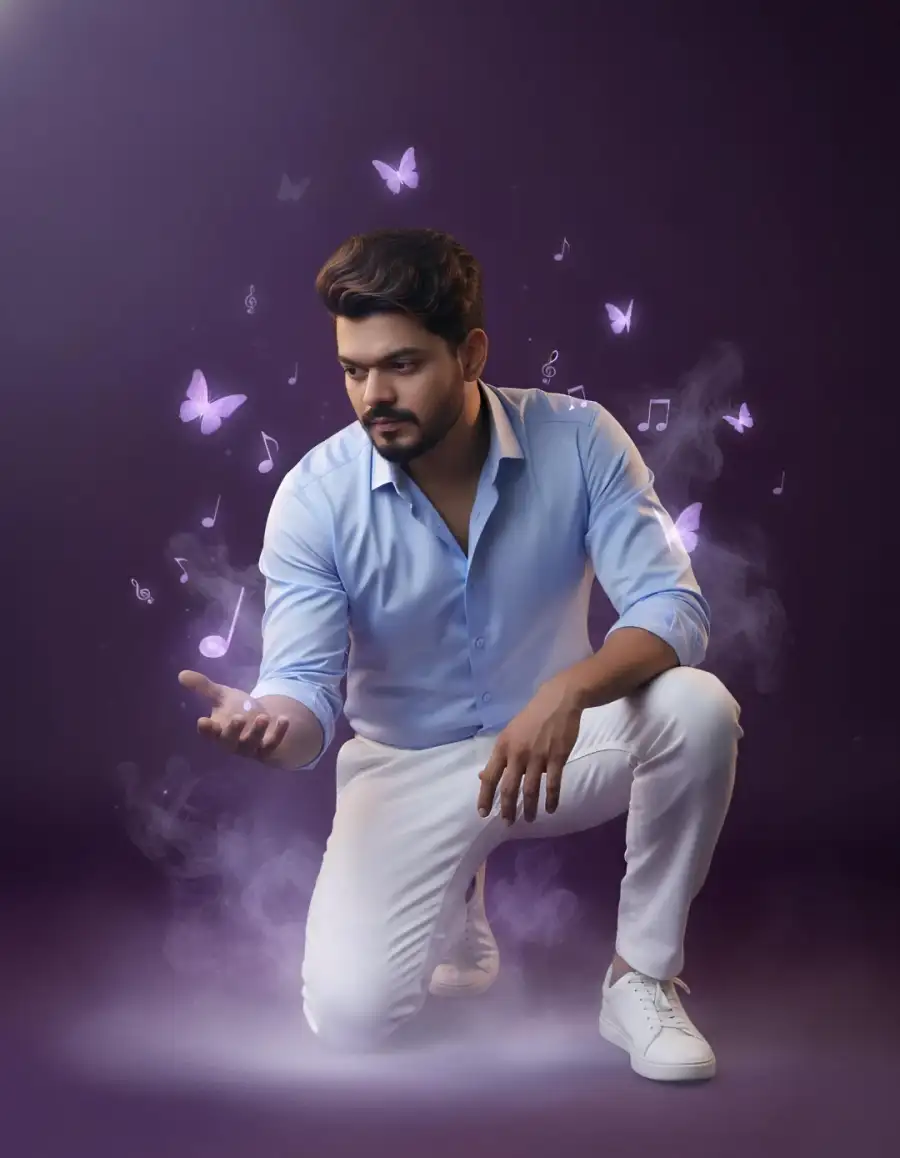 Gemini Boys Purple Mist And Butterflies  Prompts