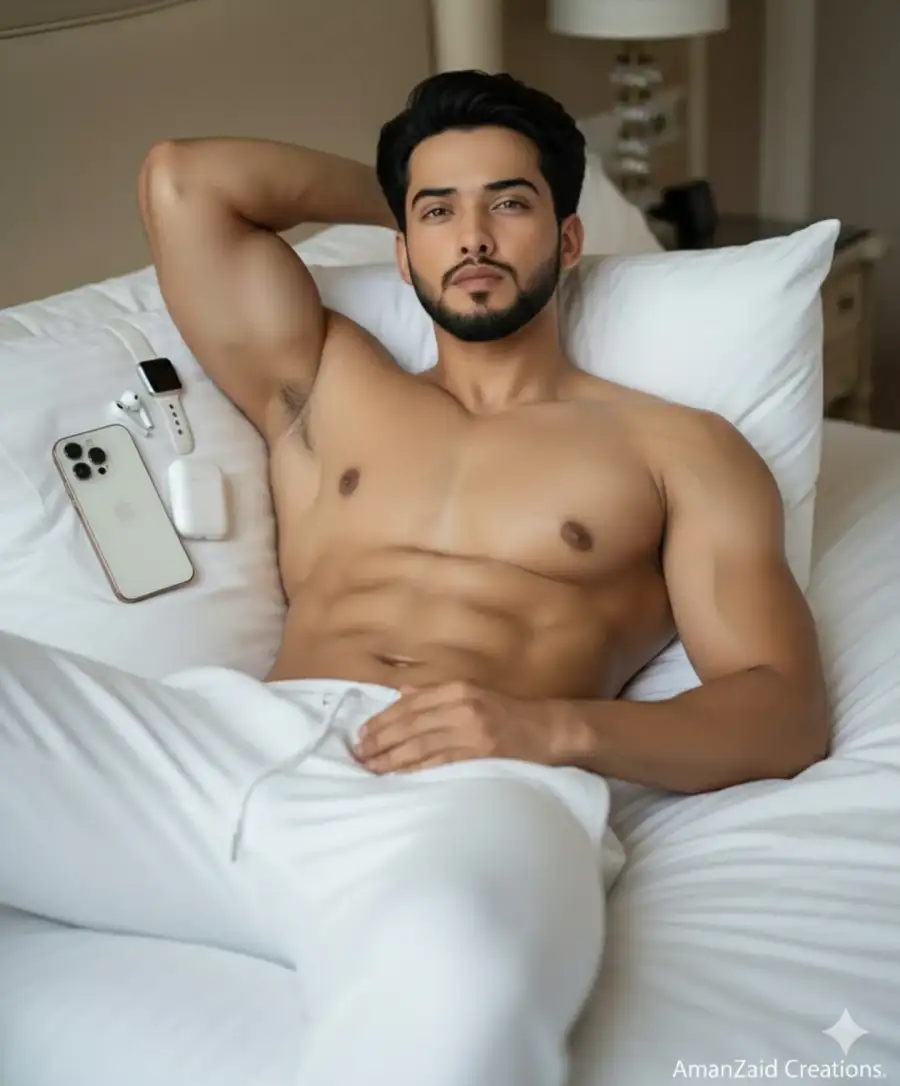 Gemini Boys Shirtless Luxurious Hotel Bed   Prompts
