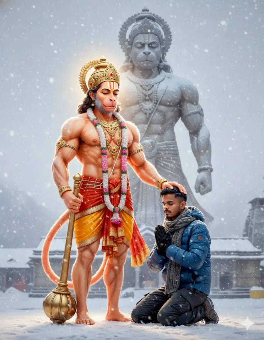 Gemini Boys With Large Size Hanuman Prompts