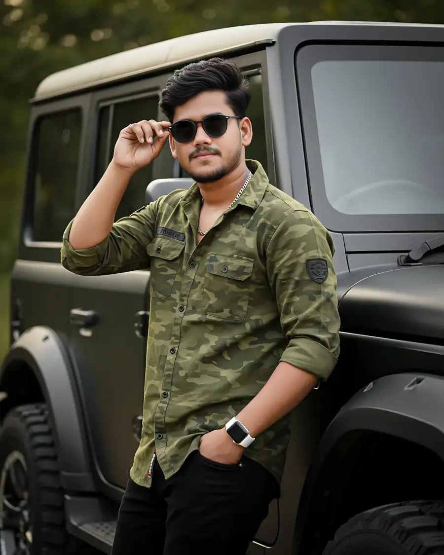 Gemini Boys With Mahindra Thar Prompts