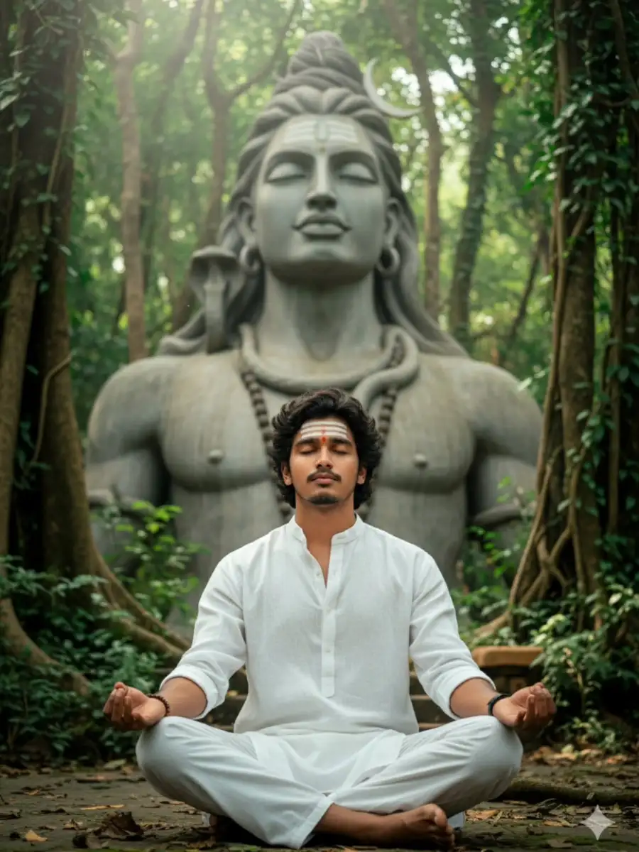 Gemini Boys With Shiva Statue Prompts
