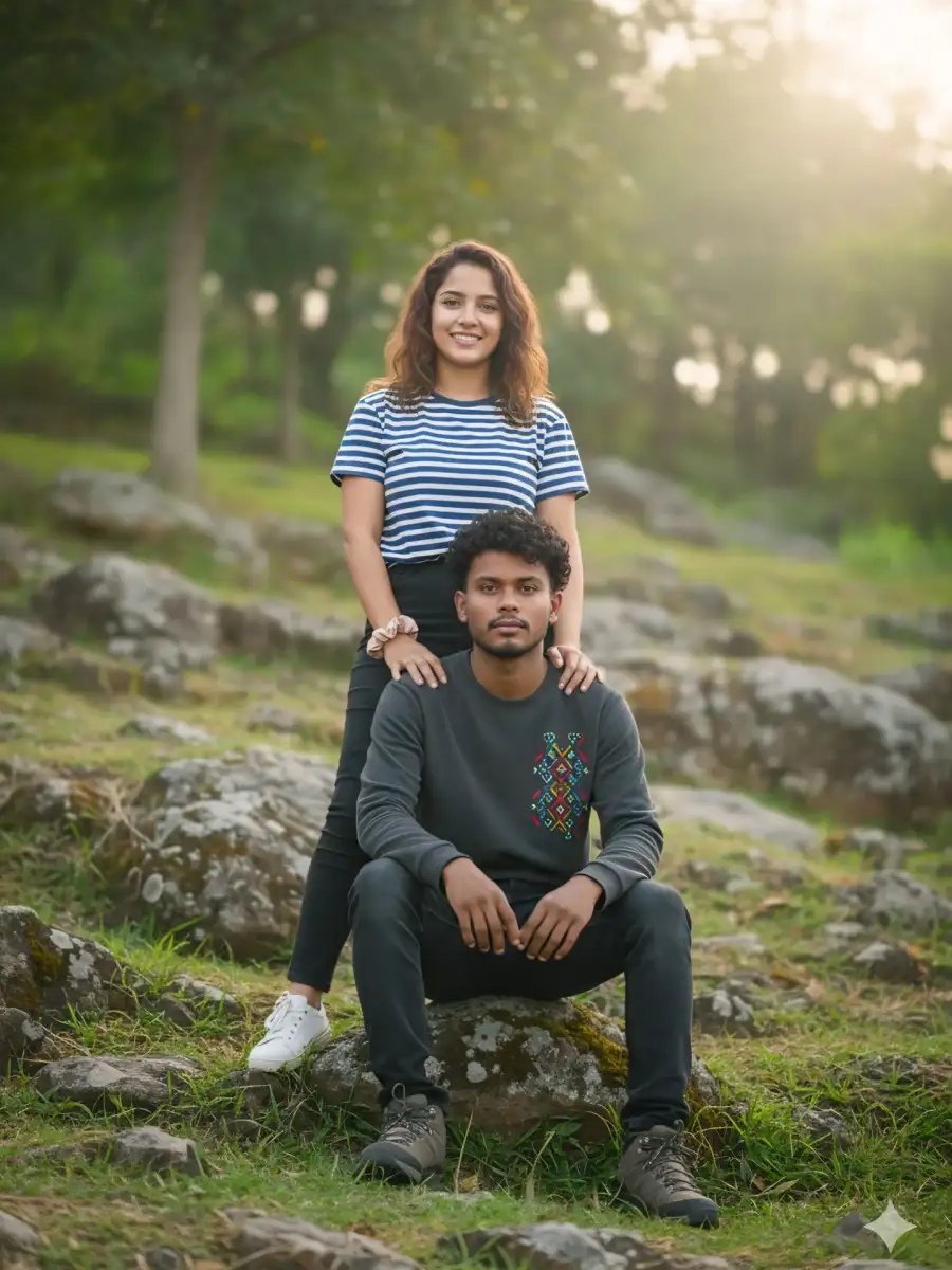 Gemini Couple Outdoor Girls Standing Editing Prompt Gemini Couple Outdoor Girls Standing Editing Prompt