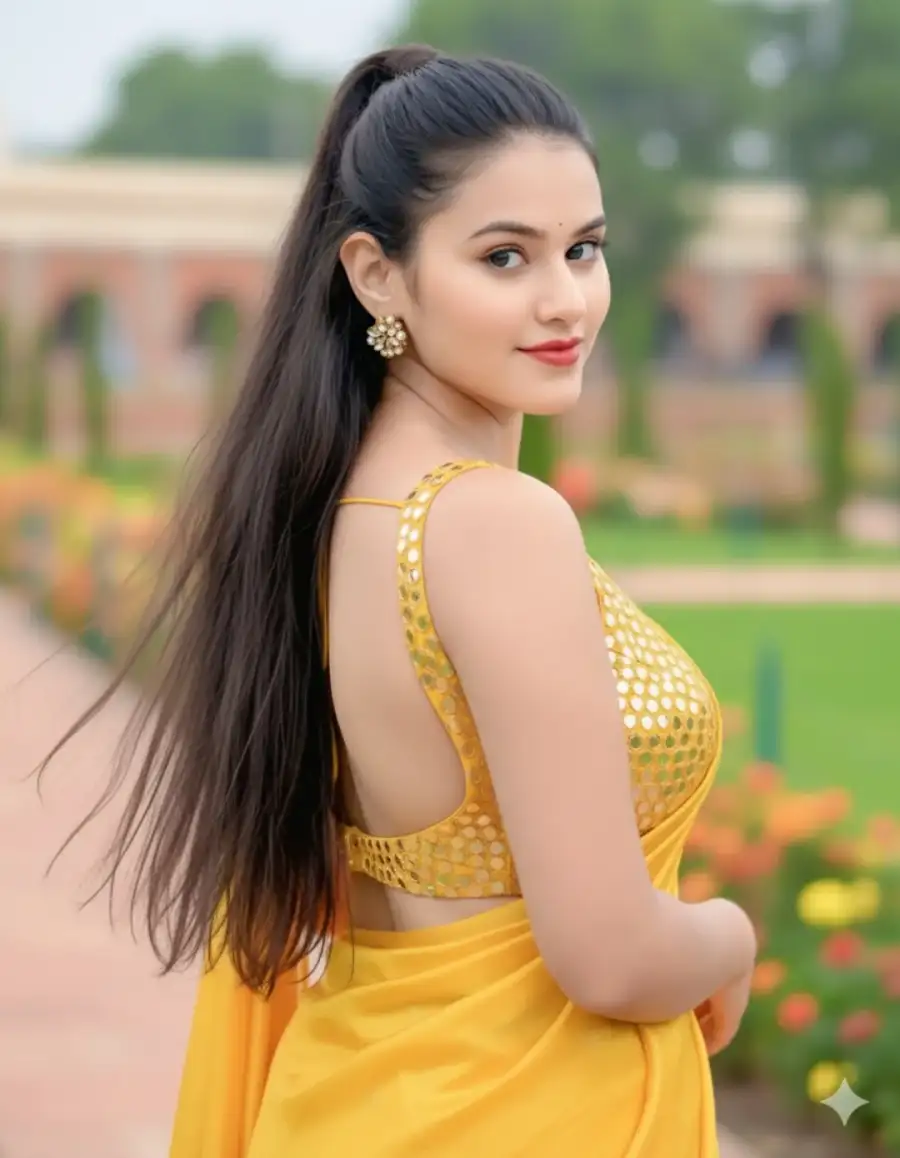 Gemini Girl In Yellow Saree Ptompt For Editing - AI photo editing prompt image
