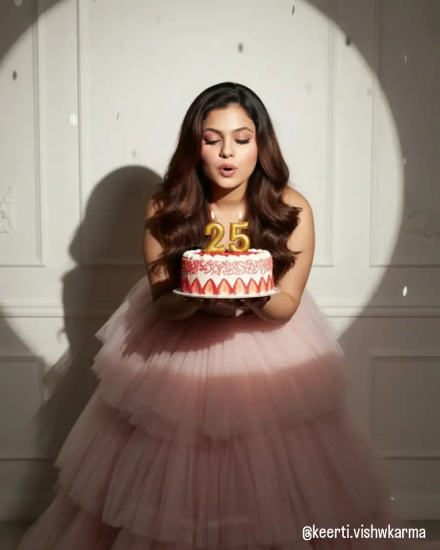 Gemini Girl Luxurious Birthday Photo Studio Birthday Prompt - AI photo editing prompt image