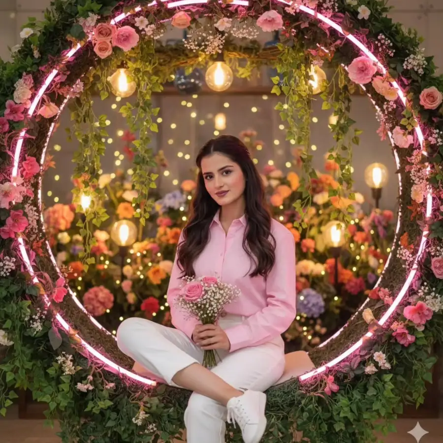 Gemini Girl Sitting Inside A Floral Frame Pormpts Gemini Girl Sitting Inside A Floral Frame Pormpts