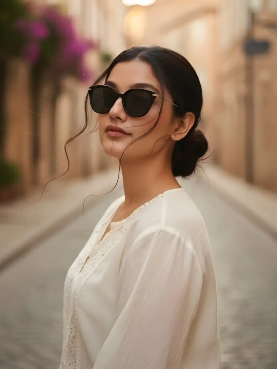 Gemini Girl Wear Sunglasses  Pormpts