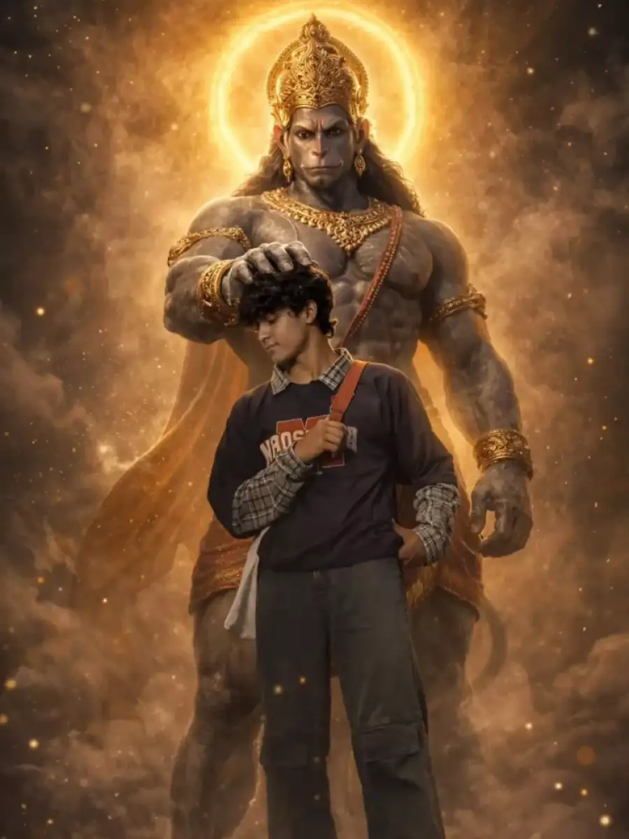 Gemini God Hugging AI Photo Editing Prompts Hanuman - AI photo editing prompt image