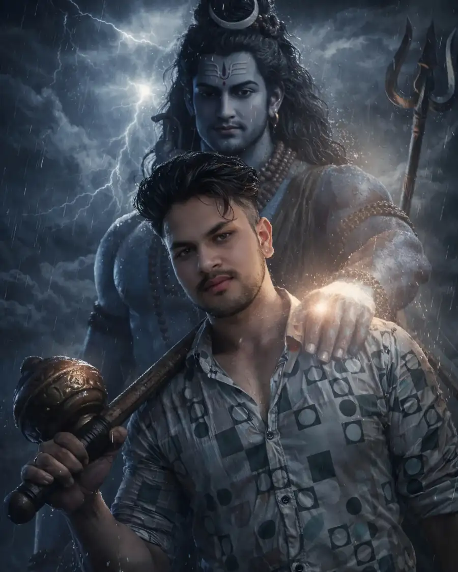 Gemini God Mahadev With Boys Ai Photo Editing Prompts - AI photo editing prompt image
