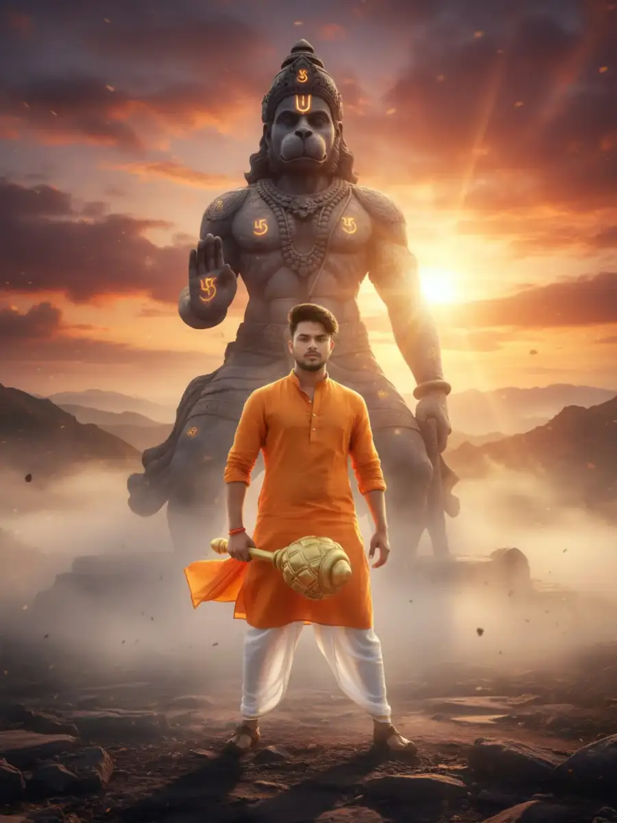 Gemini Hanuman Ji Ai Photo Editing Prompts For Boys - AI photo editing prompt image
