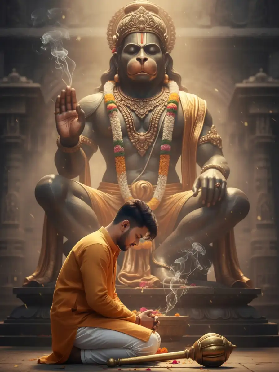 Gemini Hanuman Ji With Man Ai Photo Editing Prompts - AI photo editing prompt image