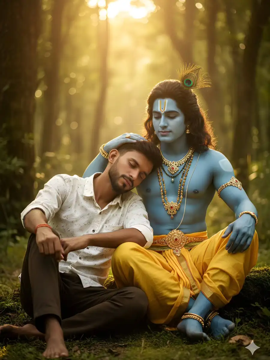 Gemini Lord Krishna Ai Photo Editing Prompts For Boys - AI photo editing prompt image