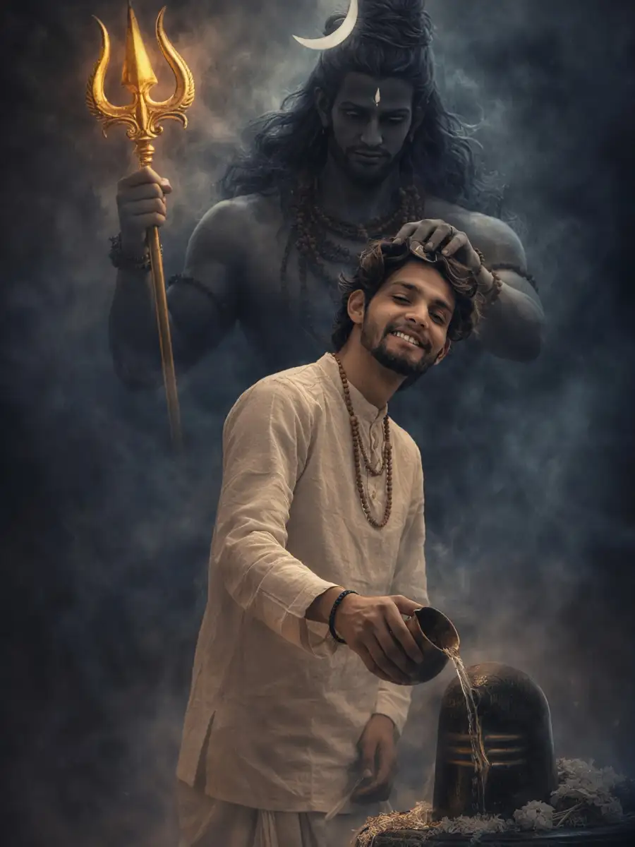 Gemini Mahadev Hugging AI Photo Editing Prompts - AI photo editing prompt image