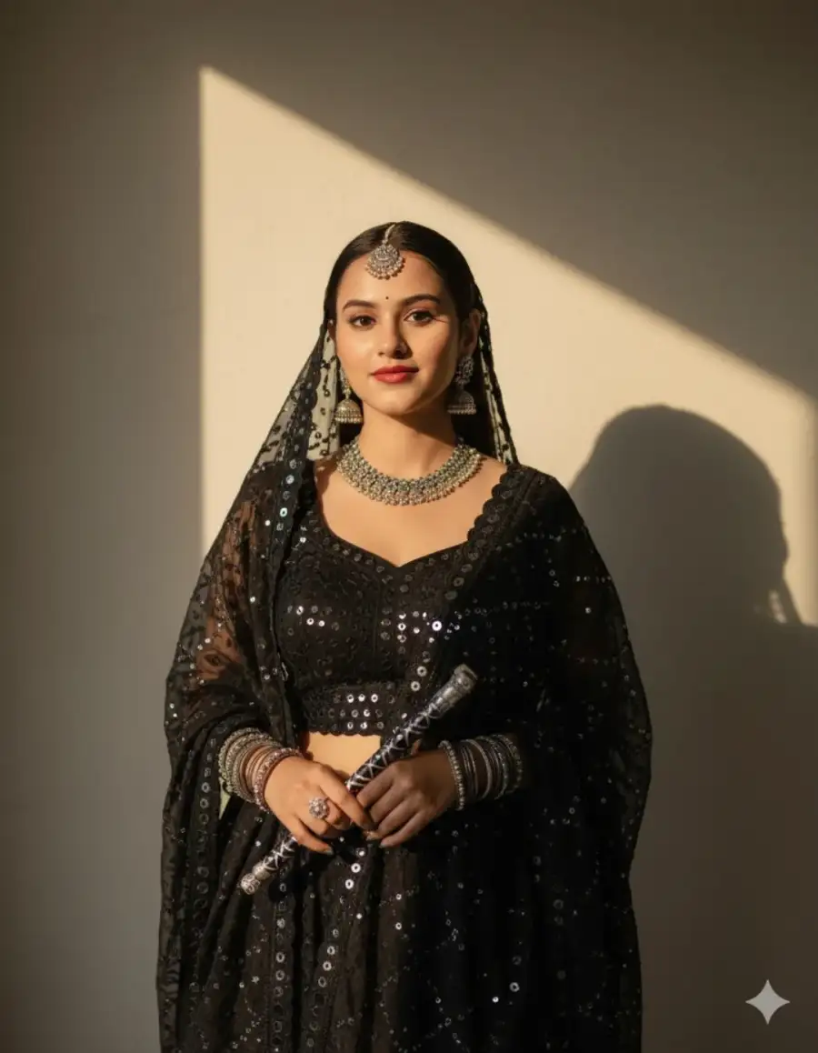 Girl Gujarati In A Traditional Garba Outfit Prompt For Gemini - AI photo editing prompt image