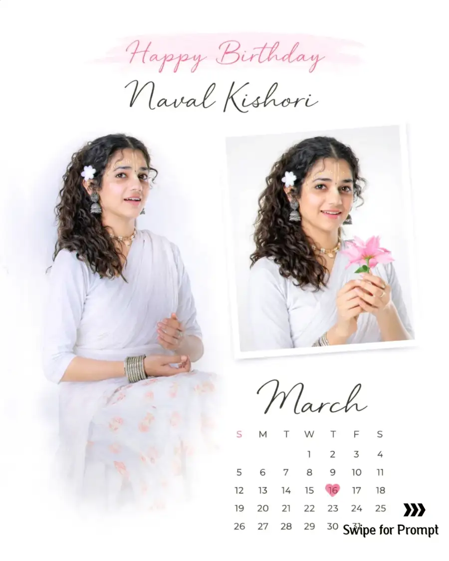 Girls Calender Ai Photo Editing Prompt - AI photo editing prompt image