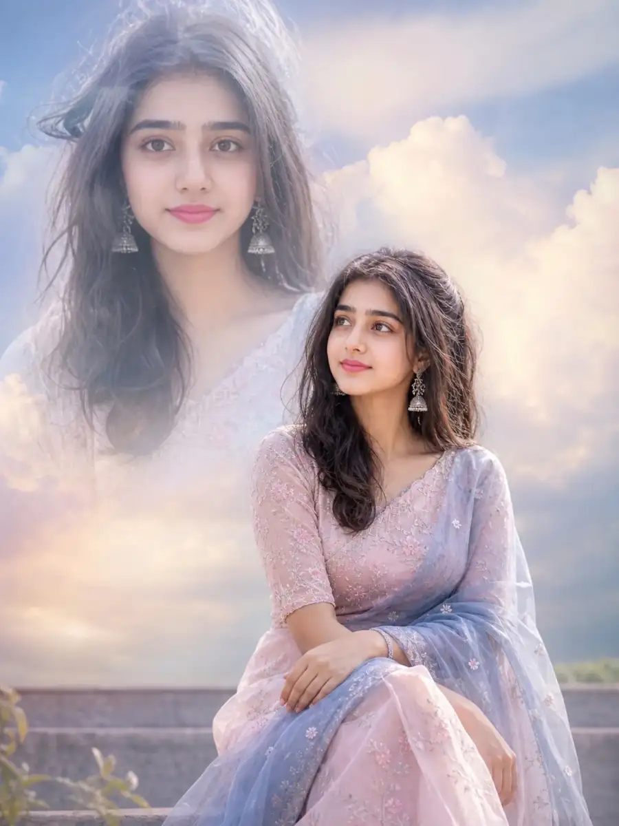 Girls Double Exposure Ai Photo Editing Prompts For Chatgpt - AI photo editing prompt image