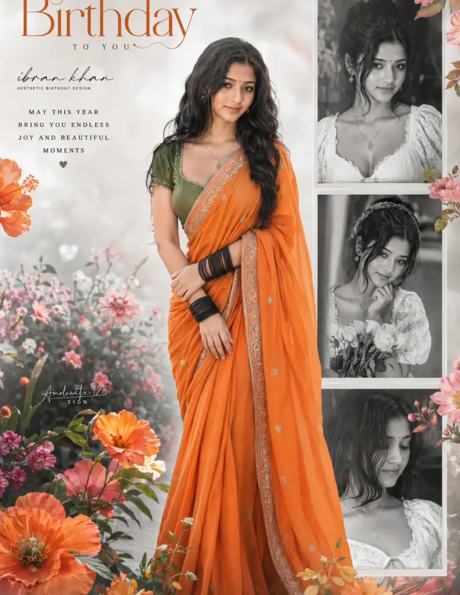 Girls In Saree Collage Ai Photo Editing Prompt - AI photo editing prompt image