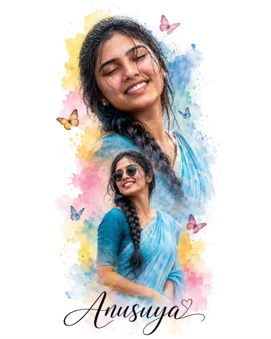 Girls Splash Watercolor Ai Photo Editing Prompt - AI photo editing prompt image