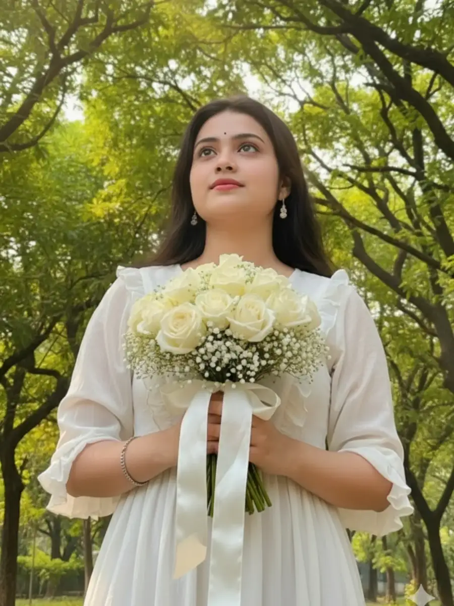 Girls With White Rose Photo Editing Prompts Girls With White Rose Photo Editing Prompts