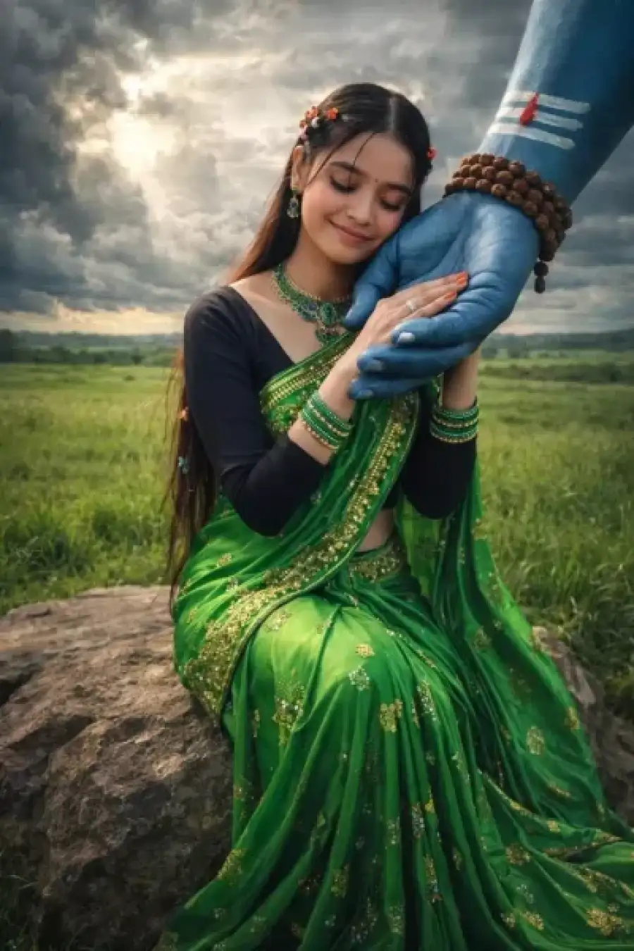 Google Gemini God Hugging AI Photo Editing Prompts For Girls - AI photo editing prompt image