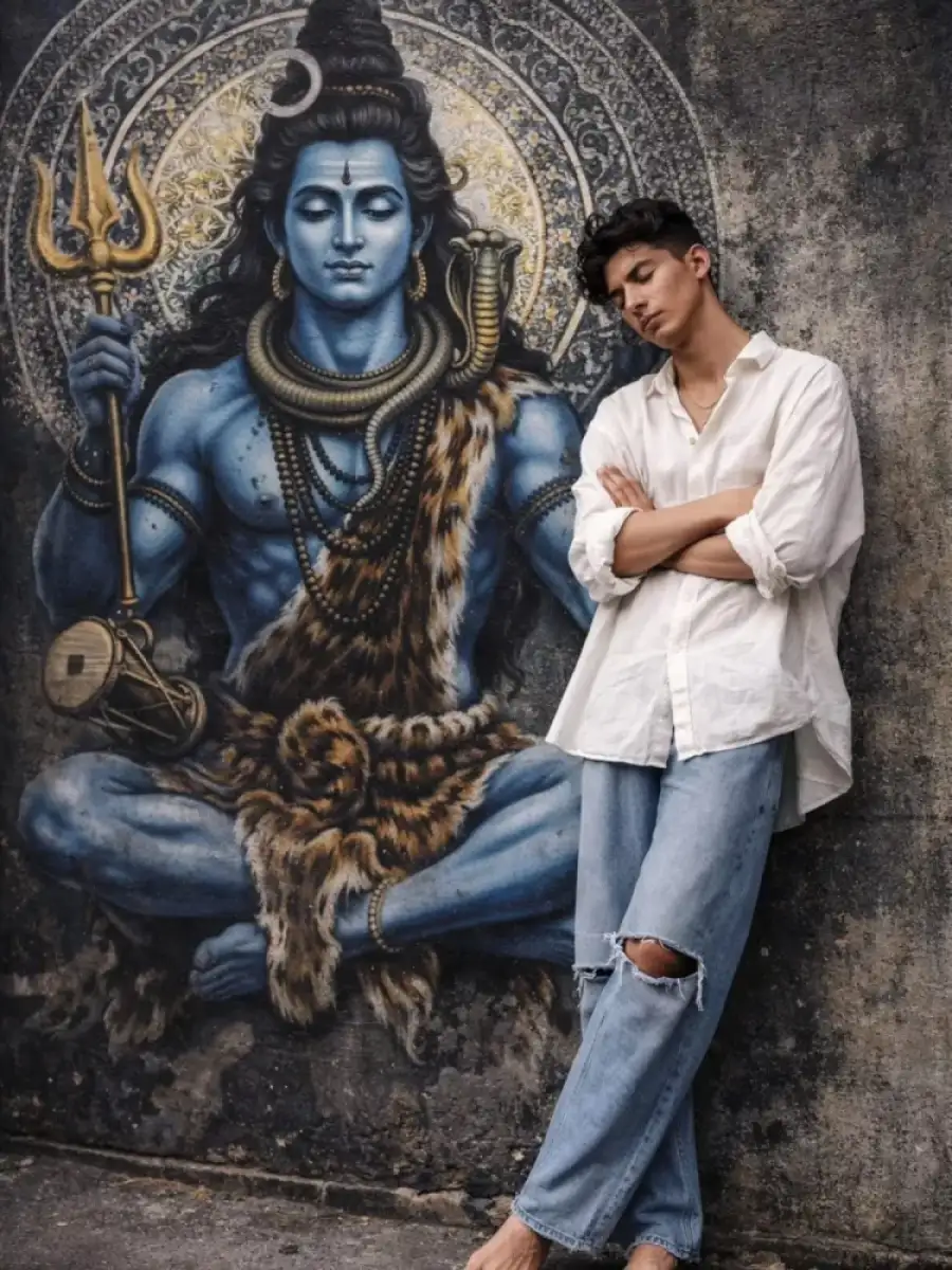 Lord Shiva i God Hugging AI Photo Editing Prompts For Gemini - AI photo editing prompt image