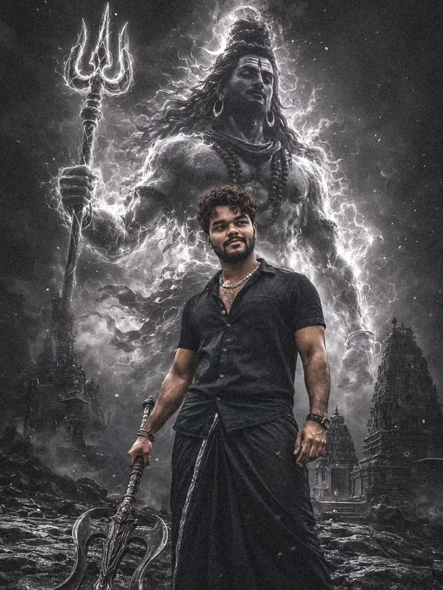 Mahadev Shiva With Boys AI Photo Editing Prompts - AI photo editing prompt image