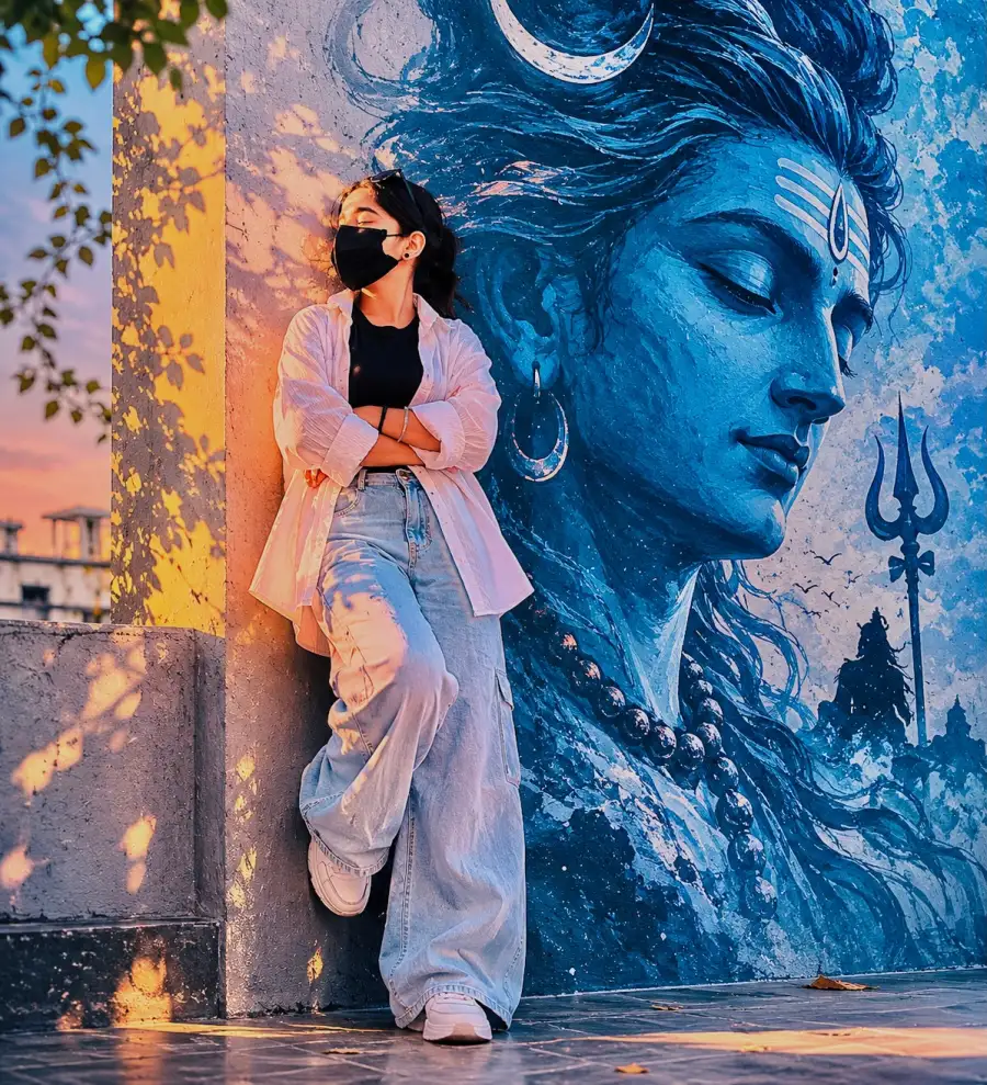 Mahadev Wall Paint AI Photo Editing Prompts For Chatgpt - AI photo editing prompt image