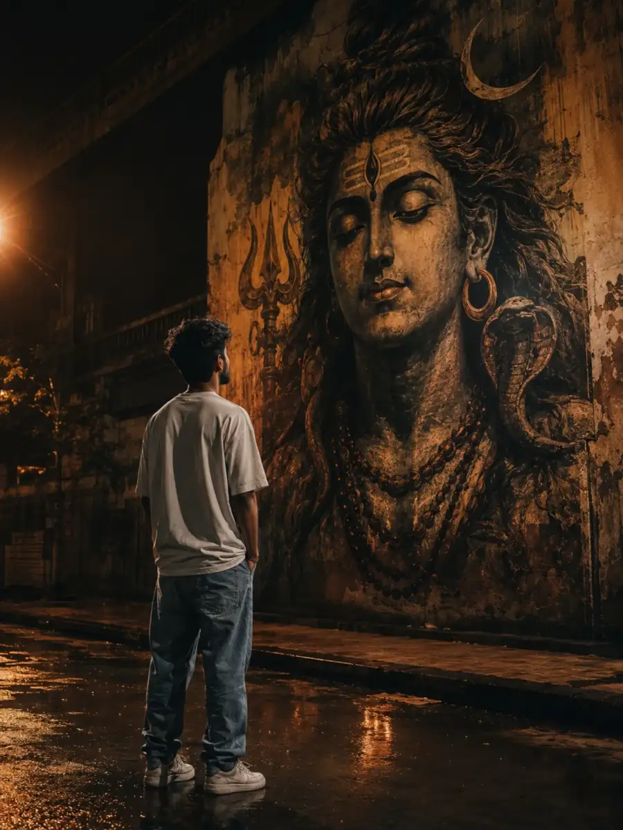Mahadev Wall Painting AI Photo Editing Prompts - AI photo editing prompt image