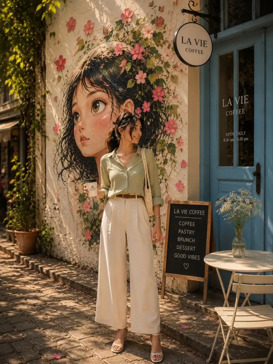Outdoor Flowers Girls Ai Photo Editing Prompts Copy Paste - AI photo editing prompt image
