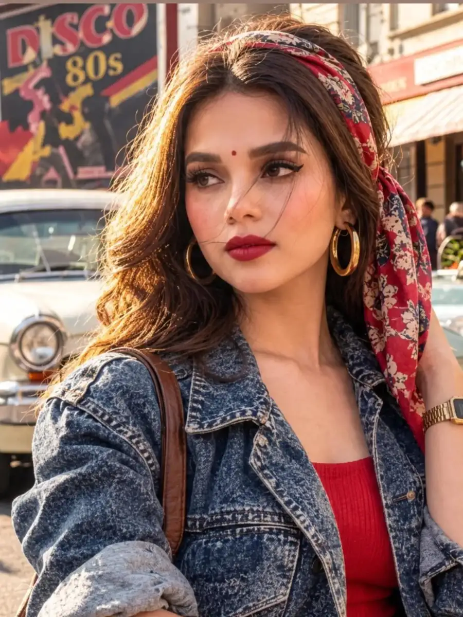 80s Look Ai Photo Editing Prompts  For Girls