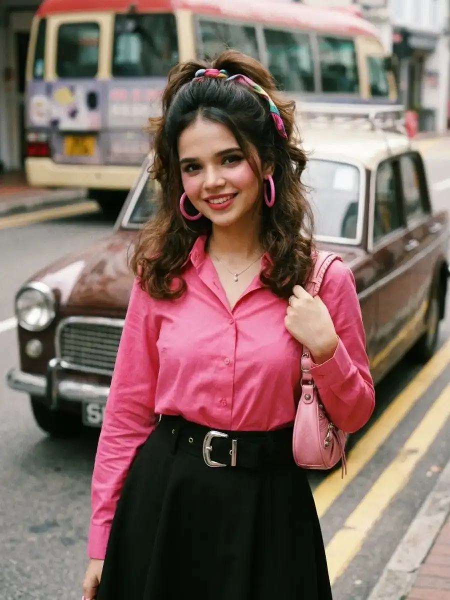 80s Look Girls With Vintage Cars Prompts