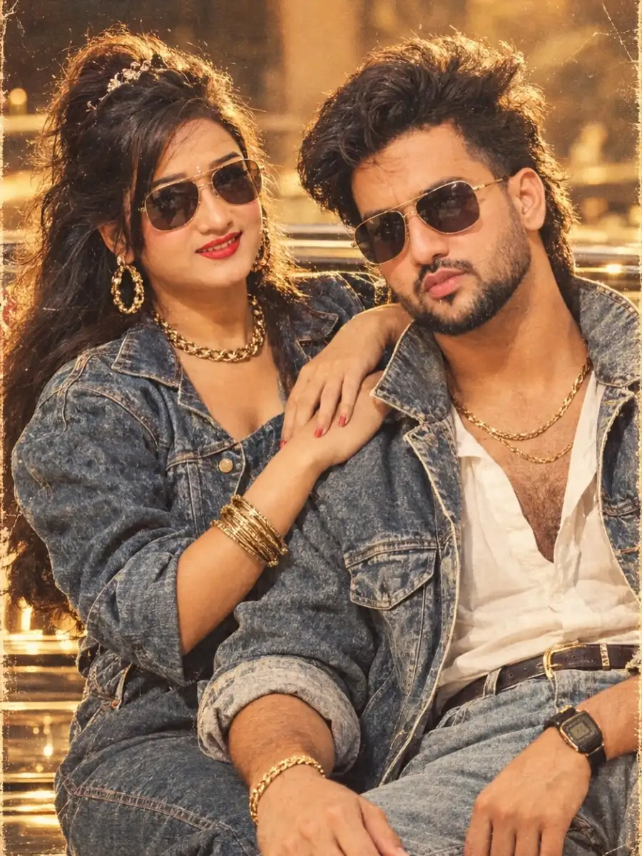 80s Vintage Couple Look Ai Photo Editing Prompts