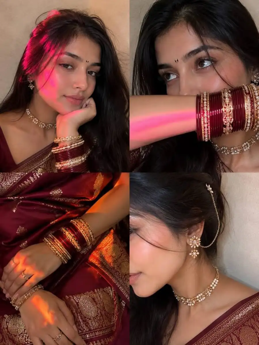 Traditonal Outfit Beautiful Photo Prompt For Girls In Saree - AI photo editing prompt image