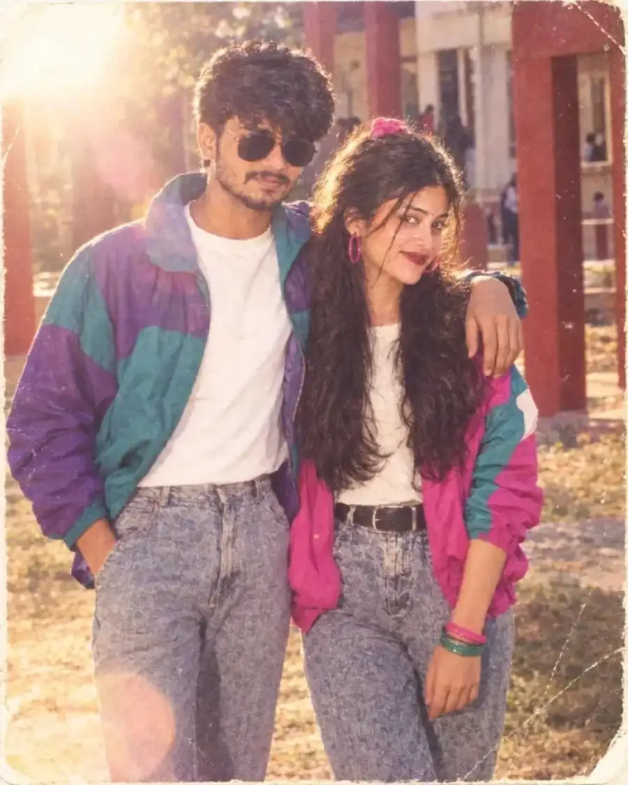 Viral 1980s Couple AI Photo Chatgpt Prompts