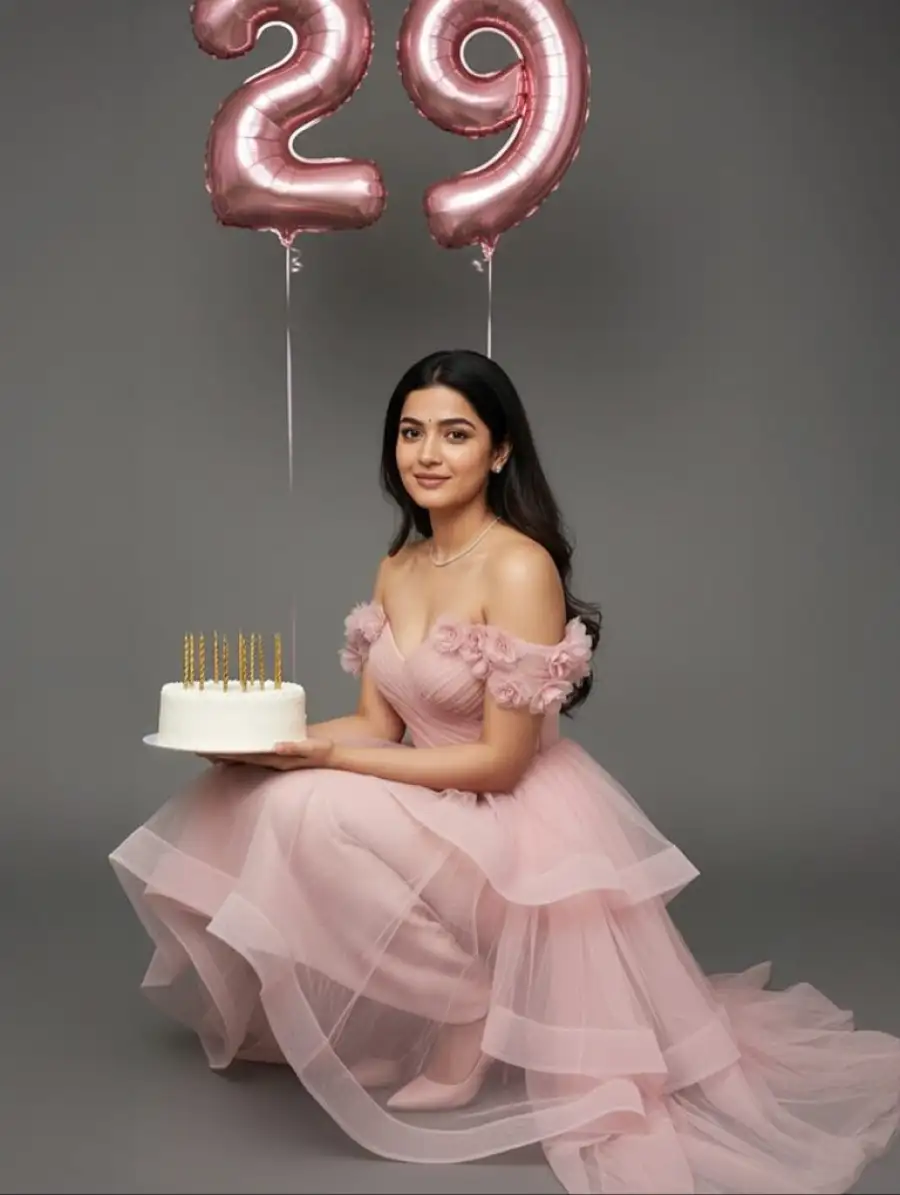 Woman Sitting With Cake  Birthday  Prompts - AI photo editing prompt image